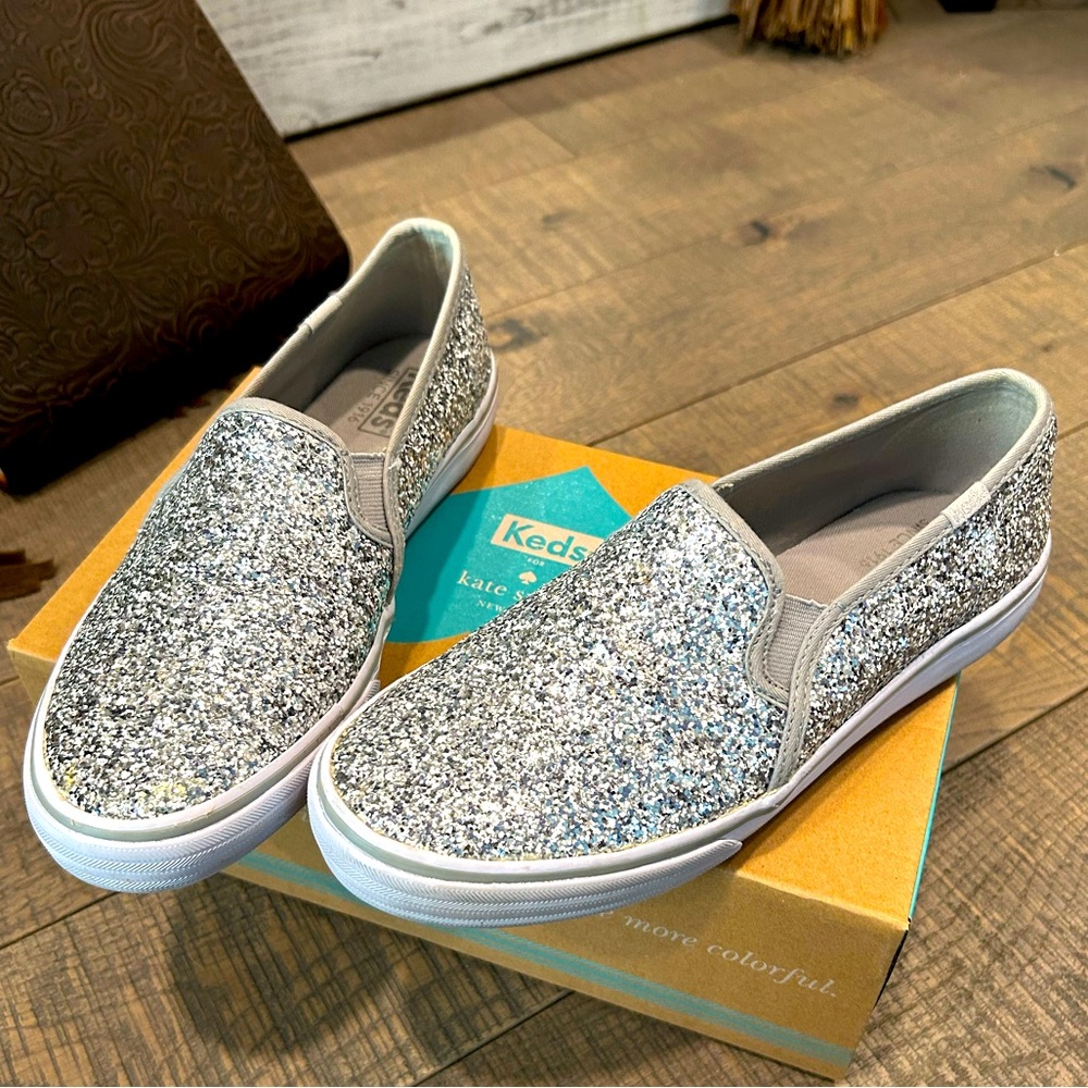 Keds X Kate Spade Slip on Glitter Sneakers! Great Condition!!